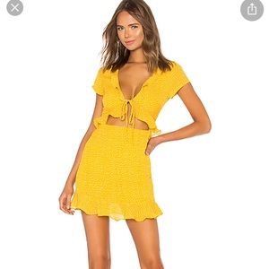 Yellow cut out dress